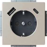 Busch-Jaeger SCHUKO/2XUSB-STD A+C EDELSTAHL (20 EUCB2USBAC-866)