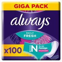 4x Always Daily Fresh Slim Flexistyle Slipeinlagen 100 Stück, Mit Frischeduft, Ultra-dünn Und Passend Für Alle Slipformen 