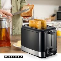 MELISSA Hochkant-Toaster 2 Scheiben 800W Schwarz/Edelstahl
