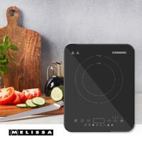 MELISSA Induktionskochfeld / 2000 W / 10 Leistungsstufen / 8 Voreinstellungen / Timer-Funktion / Boost-Funktion / LCD-Display / Überhitzungsschutz / Kindersicherung / Schwarz