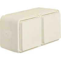 Berker Doppelsteckdose SCHUKO mit KlappdeckelAP W.1 polarweiß 47753522