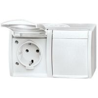 BUSCH JAEGER 20/2 EW-54 - CEE 7/3 - 2P+E - White - IP44 - 250 V - 16 A