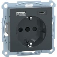 MERTEN Steckdose SCHUKO USB A+C 3A Anthrazit System M
