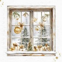 TI-FLAIR Lunch-Serviette "Vue Hivernale Dorée" 20er Pack - 12 Stück