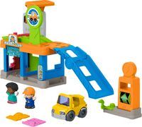 Mattel Fisher-Price Little People Spaß an der Tankstelle Spielset für Kleinkinder, 1 Spielzeugauto u