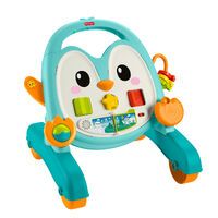 Mattel Fisher-Price 2-in-1 Musikalischer Pinguin-Lauflernwagen, Schiebespielzeug für Babys und Klein