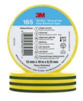 3M Temflex 15mmx10m Gruen/Gelb165YG1EVinyl-Isolierband 0.15mm