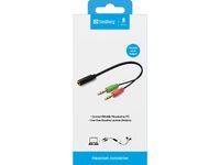 SANDBERG Headset converter (Apple) to PC Konvertiert den einzigen Anschluss von iPhone Headsets in e