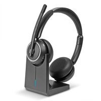 LINDY L118 Kabelloses Büro-Headset mit Ladestation, Plug/Pla (20450)