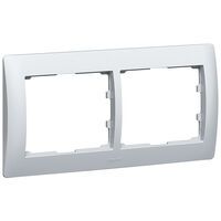 Legrand RAHMEN 2-FACH SOFT ALU HORIZ. (771302 GALEA)