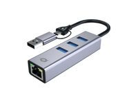 CONCEPTRONIC Adapter USB-C/-A3.0->GbE+3x-A3.0  5Gbs       gr (ABBY25G)
