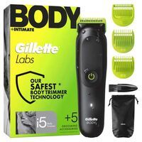  GilletteLabs i5 Körper- + Intimhaartrimmer für Männer, SkinFirst Tech, Lithium-Ionen-Akku 
