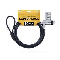 STARTECH.COM 10er-Pack 3-in-1 Laptop-Sicherheitsschloss Dual-Access 2m gleichschliessend/Zahlenkombi