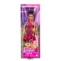 Mattel Barbie Turniertänzerin-Modepuppe mit braunem Haar und Tanzpokal-Zubehör