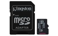 KINGSTON 64GB microSDXC Industrial C10 A1 pSLC Card + SD Adapter (SDCIT2/64GB)