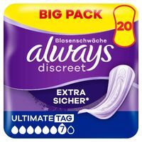 Multipack 3x Always Discreet Inkontinenzeinlagen Für Frauen Ultimate Tag 20 Stück