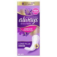 Multipack 4x Always Discreet Inkontinenz-Slipeinlagen Für Frauen Long Plus 24 Stück