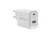 CONCEPTRONIC Ladegerät 2Port GaN USB-C/-A    45WPD3.0/PPS ws (ALTHEA20W45)
