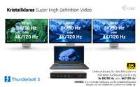 I-TEC TB5 Triple DisplayDS 2xTB5 1xDP 1x2,5GLAN 1xM.2 slot 1xAudio/Mic 2xUSB-C Gen2 2xUSB-A Gen2 2xU