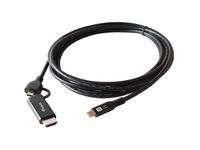 Equip Adapter USB-C->USB-C+HDMI  PD100W  4K/ 60Hz 3.00m Alu. (128437)