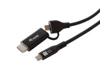 Equip Adapter USB-C->USB-C+HDMI  PD100W  4K/ 60Hz 1.00m Alu. (128435)
