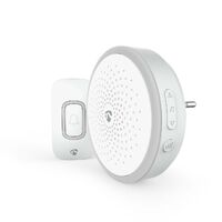 Nedis Drahtloses Türklingel Set / Batteriebetrieben / Netzstromversorgung / 220 - 250 V AC / 1x CR2032 / Lautstärke: 80 dB / Signalreichweite: 150 m / 60 Melodien / 1 Empfänger / Weiss