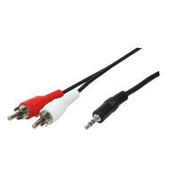 Logilink Audiokabel 1x 3,5mm -> 2x Cinch St/St  1.50m bk (CA1042)