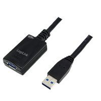 Logilink USB Kabel A -> A St/Bu  5.00m Verl. schwarz (UA0127)