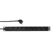 LogiLink PDU8C02 - Basic - 1U - Aluminium - Black - 8 AC outlet(s) - Type F
