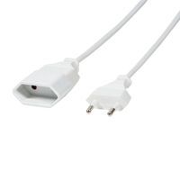 Logilink Netzkabel Euro CEE 7/16 Stecker zu Dose, 2m, Weiß (CP126)
