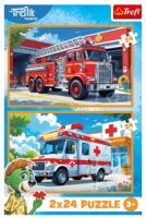 Trefl S.A. Puzzle 2 x 24  Feuerwehr / Rettungswagen
