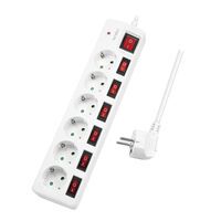 Logilink Steckdosenleiste 6-fach,6xCEE 7/3,m. 7Schalter,weiß (LPS250)