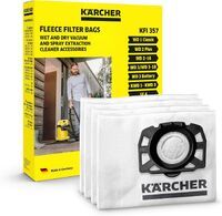 Kärcher Original Vliesfilterbeutel KFI 357: 4 Stück, 3-lagig, extrem reißfest und robust, passgenau für Kärcher Nass-/Trockensauger und Waschsauger, Artikelnummer: 2.863-314.0