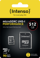 Intenso microSD 512GB UHS-I Perf CL10| Performance - 512 GB - MicroSD - Class 10 - UHS-I - Class 1 (U1) - Shock resistant - Temperature proof - Waterproof - X-ray proof