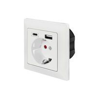 Logilink Unterputz-Steckdose, 1x CEE 7/3, 1x USB-A, 1x USB-C (PA0262)