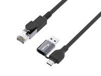 Equip Adapter GigaBit USB-C+A->RJ45     St/St  3.00m schwarz (133103)