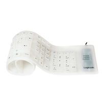 Logilink Tastatur USB / PS/2 Flexibel Wasserfest weiß (ID0018A)