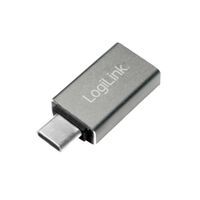 Logilink USB 3.2 Gen1 Type-C Adapter, C/M zu USB-A/F, silber (AU0042)