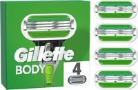 Gillette Body Rasierklingen Herren, 4 Original Ersatzklingen mit 3-Fach Klinge