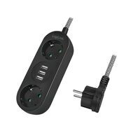 Logilink Steckdosenleiste 2-fach,2xCEE 7/3+3xUSB-A,Textilkab (LPS262U)