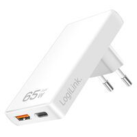 Logilink USB Steckdosenadapter 1xUSB-A, 1xUSB-C, 65W weiß (PA0368)