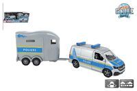 Van Manen's Handelsonderneming KidsGlobe VW Bus Polizei Pferdestaffel mit Liberte Trailer 28,5cm  Di