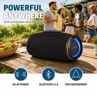 Nedis Bluetooth®-Lautsprecher / 360 min / Handgerät / 60 W / Stereo / Aussenbereich / Startseite / Tragbar / Verknüpfbar / Orange / Schwarz