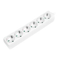 Logilink Steckdosenleiste 6-fach  mit Schutzkontakt  , weiß (LPS238)