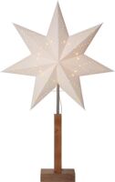 STAR TRADING Standleuchte Stern mit Holzfuß Papier 70x43cm beige/Akazie 