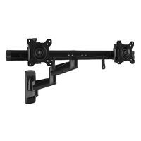 StarTech.com Wall-Mount Dual Monitor Arm - Articulating - 10 kg - 38.1 cm (15") - 61 cm (24") - 75 x 75 mm - 100 x 100 mm - Black