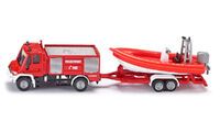 SIKU 1636 Unimog Feuerwehr mit Boot 1:87