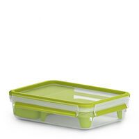 EMSA CLIP & GO - Lunch container - Adult - Green - Transparent - Polypropylene (PP) - Thermoplastic elastomer (TPE) - Monotone - Rectangular