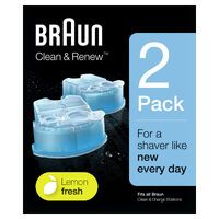 Braun Clean & Renew Refill Cartridges CCR – 2 Pack - Cleaning cartridge - Blue - Braun - Braun Clean&Charge - 390 g - 89 mm