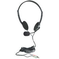 MANHATTAN Headset Stereo Eco Geringes Gewicht mit verstellbarem Kopfbuegel Mikrofon und integrierter